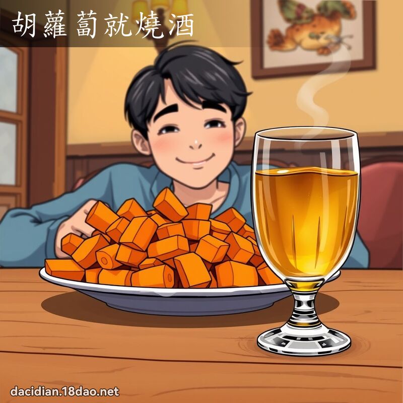 胡萝卜就烧酒 - 国语大辞典配图