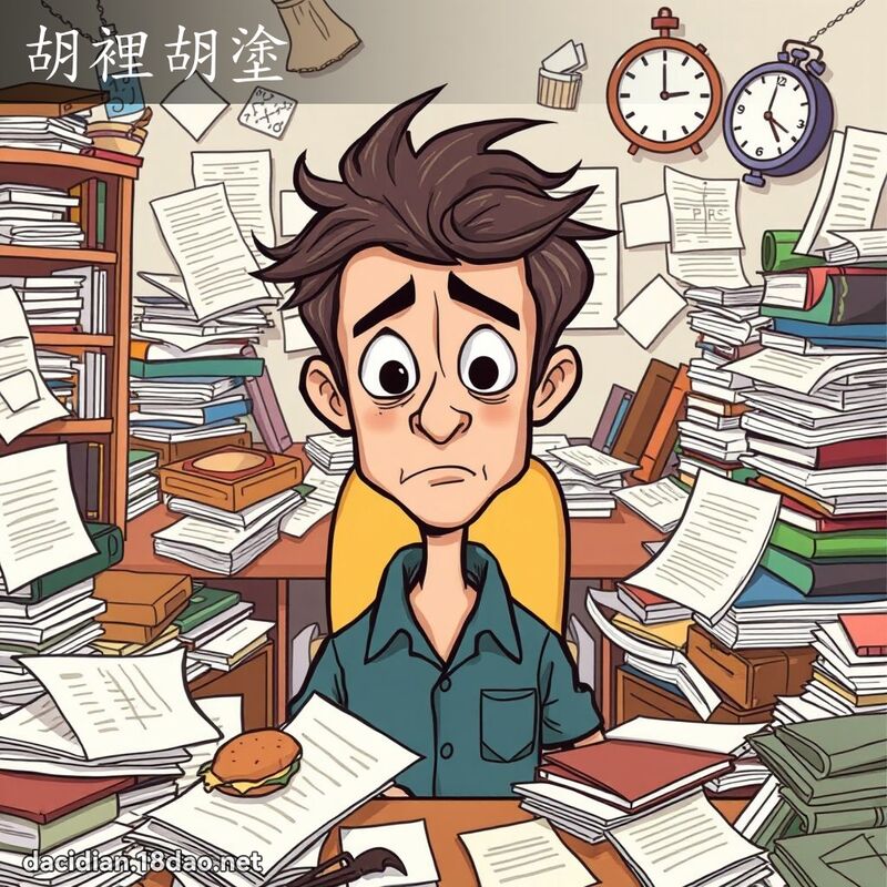 胡里胡涂 - 国语大辞典配图