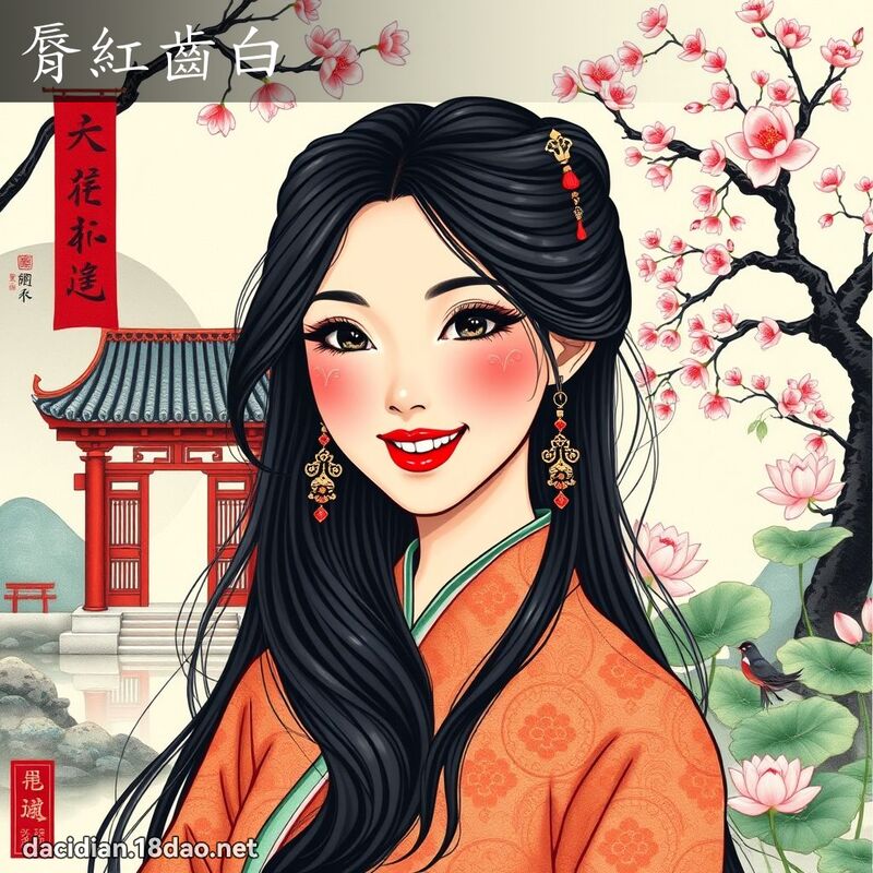 脣紅齒白 - 國語大辭典配圖