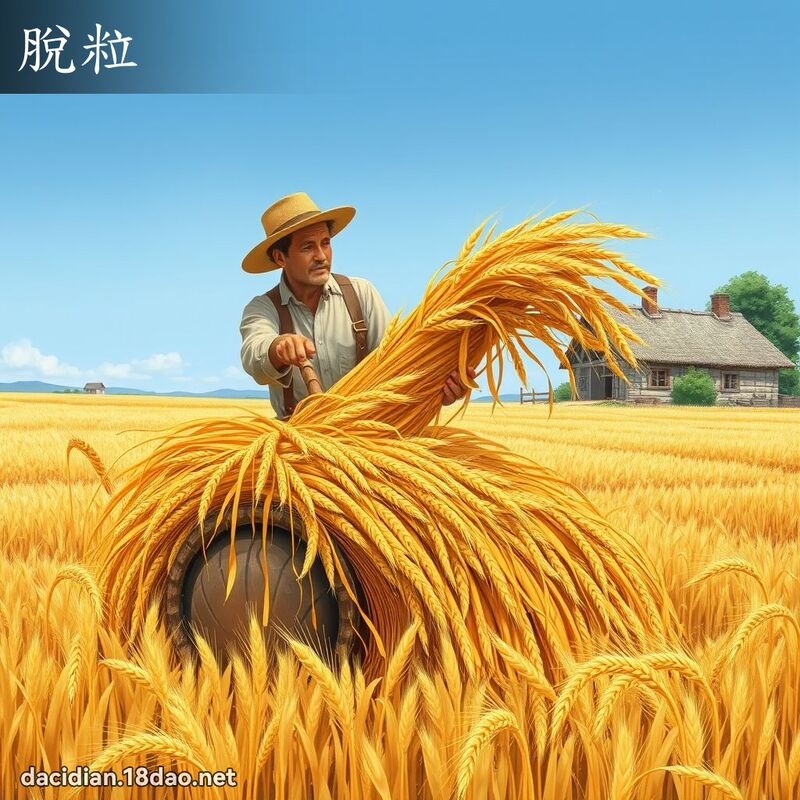 脱粒 - 国语大辞典配图