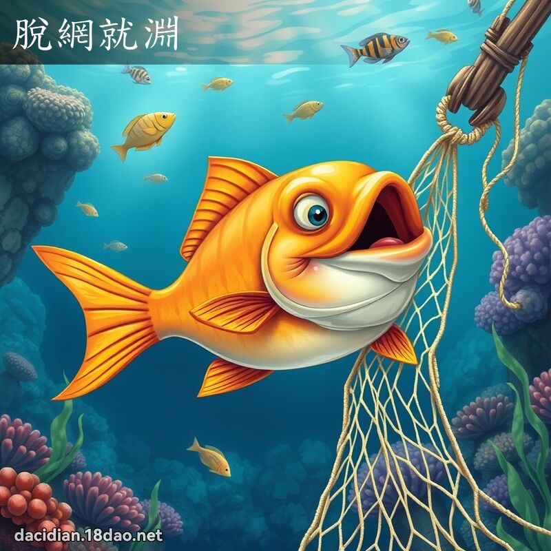 脱网就渊 - 国语大辞典配图
