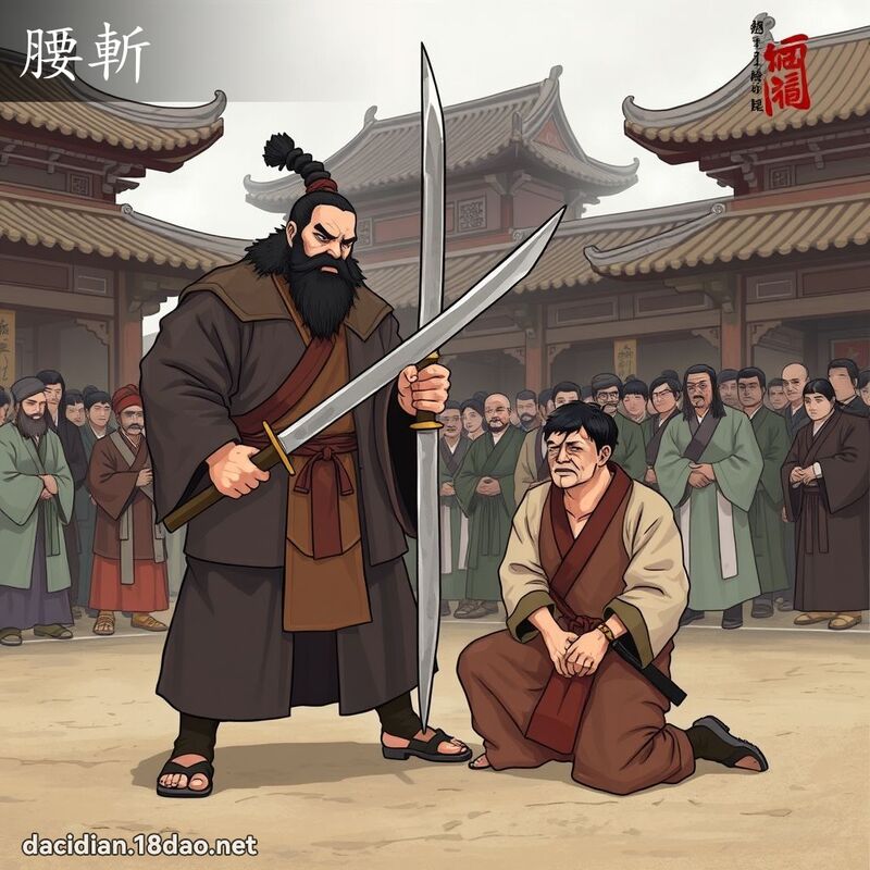 腰斬 - 國語大辭典配圖