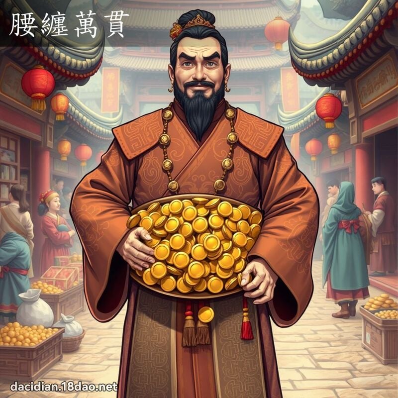 腰缠万贯 - 国语大辞典配图