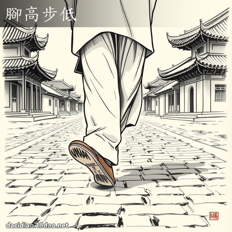 脚高步低 - 国语大辞典配图