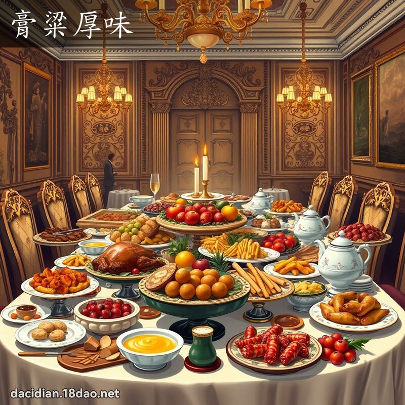 膏粱厚味 - 国语大辞典配图