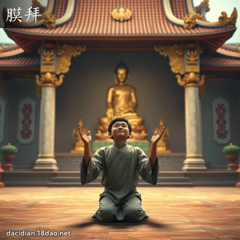 膜拜 - 國語大辭典配圖