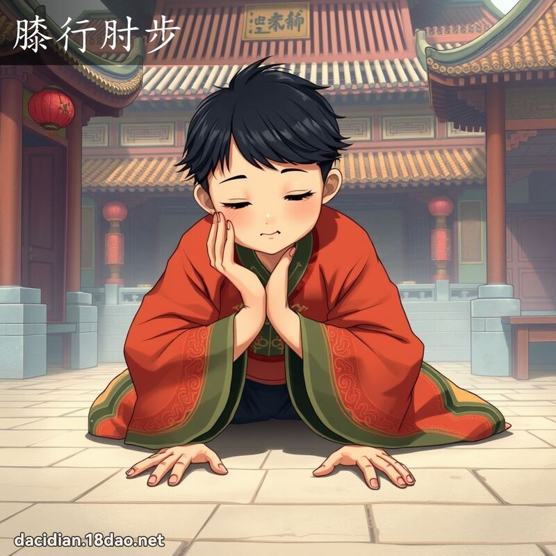 膝行肘步 - 國語大辭典配圖