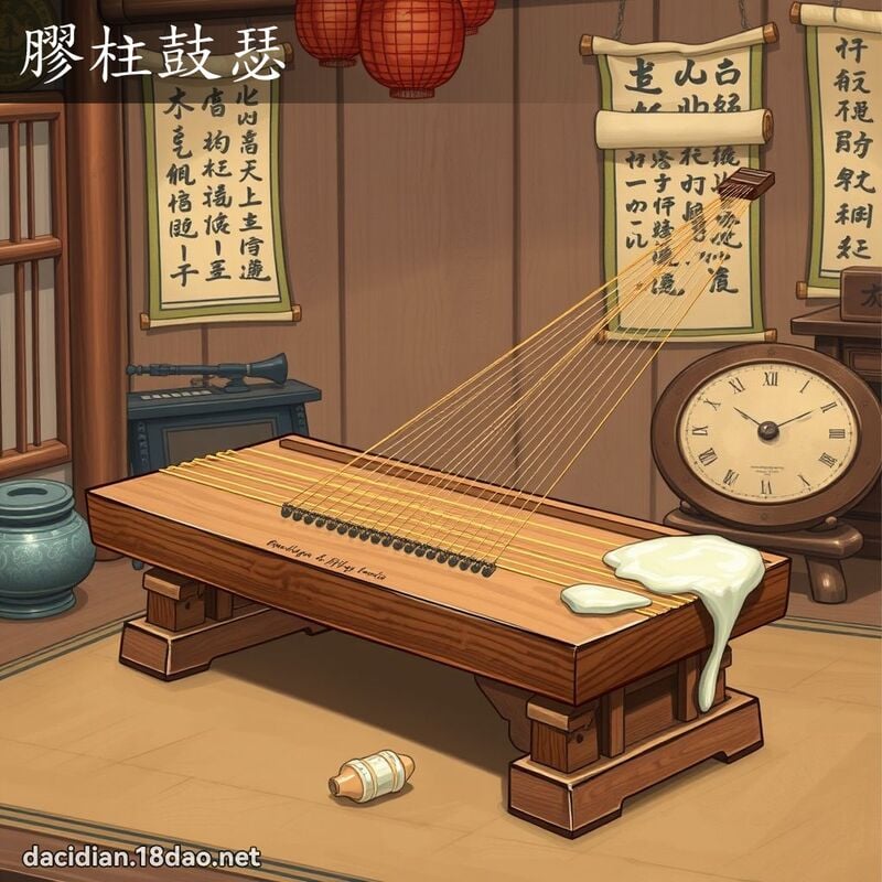 膠柱鼓瑟 - 國語大辭典配圖