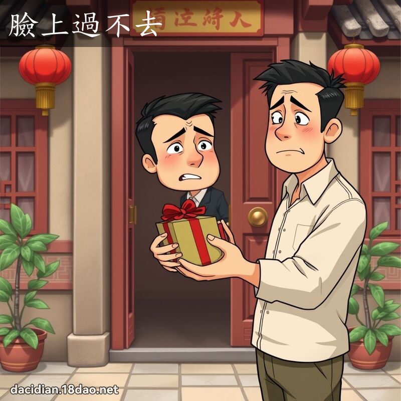 脸上过不去 - 国语大辞典配图