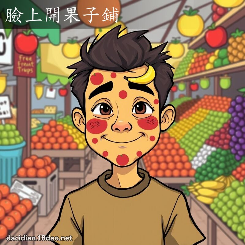 脸上开果子铺 - 国语大辞典配图