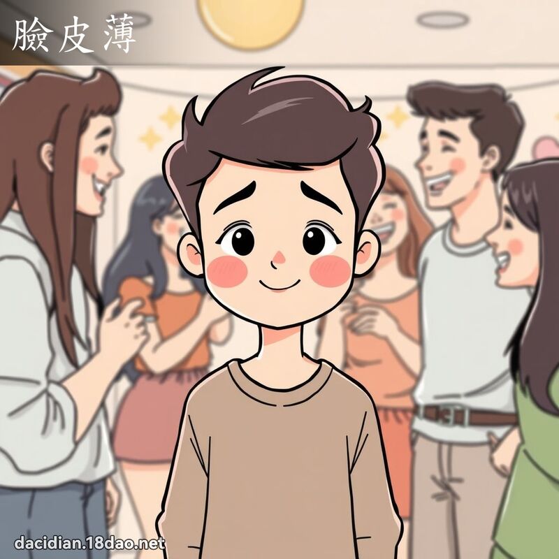 臉皮薄 - 國語大辭典配圖
