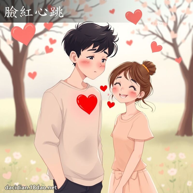臉紅心跳 - 國語大辭典配圖