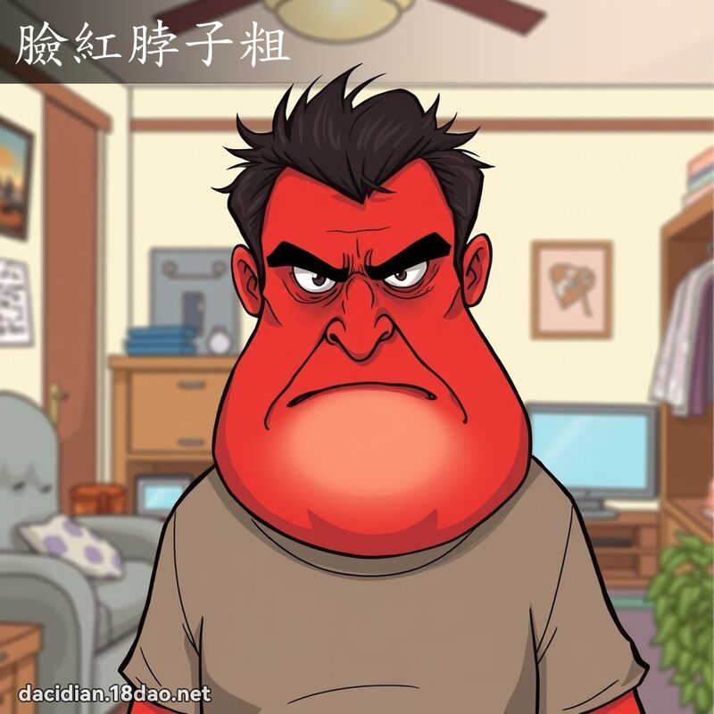 脸红脖子粗 - 国语大辞典配图