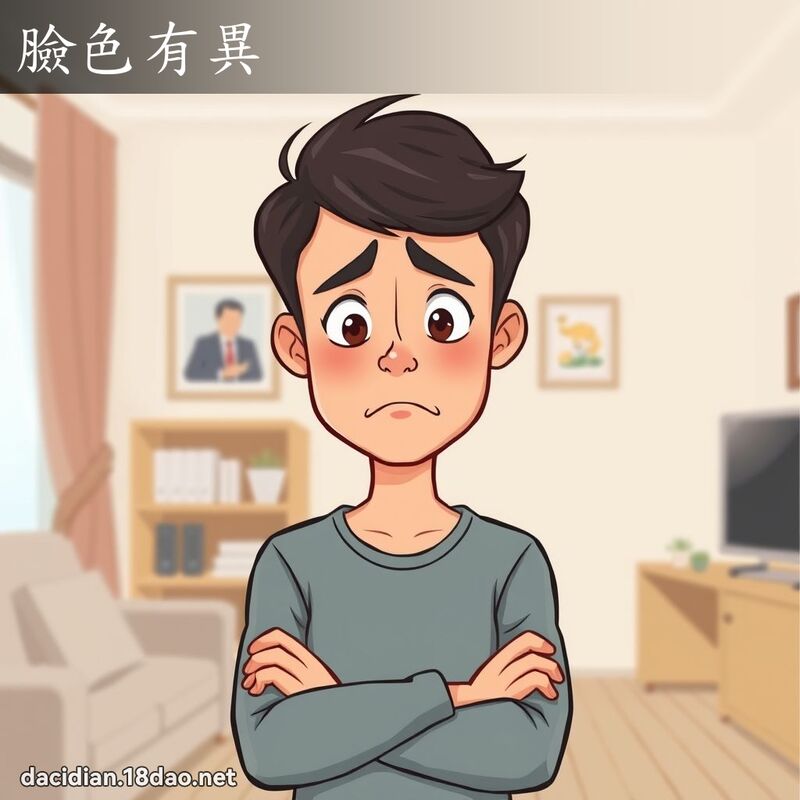 脸色有异 - 国语大辞典配图