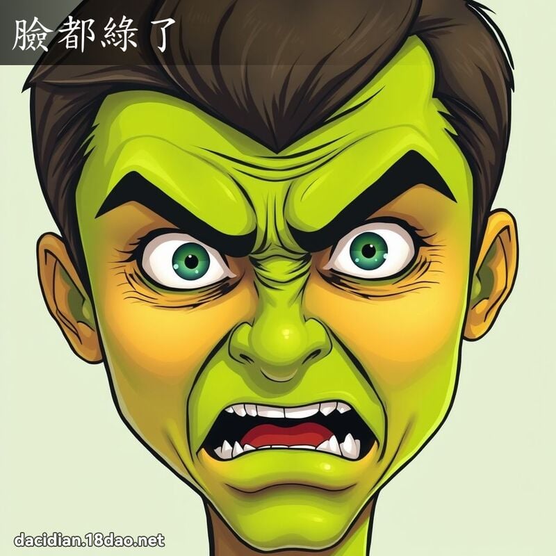 脸都绿了 - 国语大辞典配图