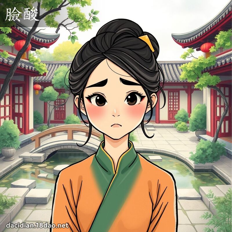 脸酸 - 国语大辞典配图