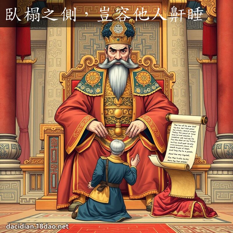 臥榻之側，豈容他人鼾睡 - 國語大辭典配圖