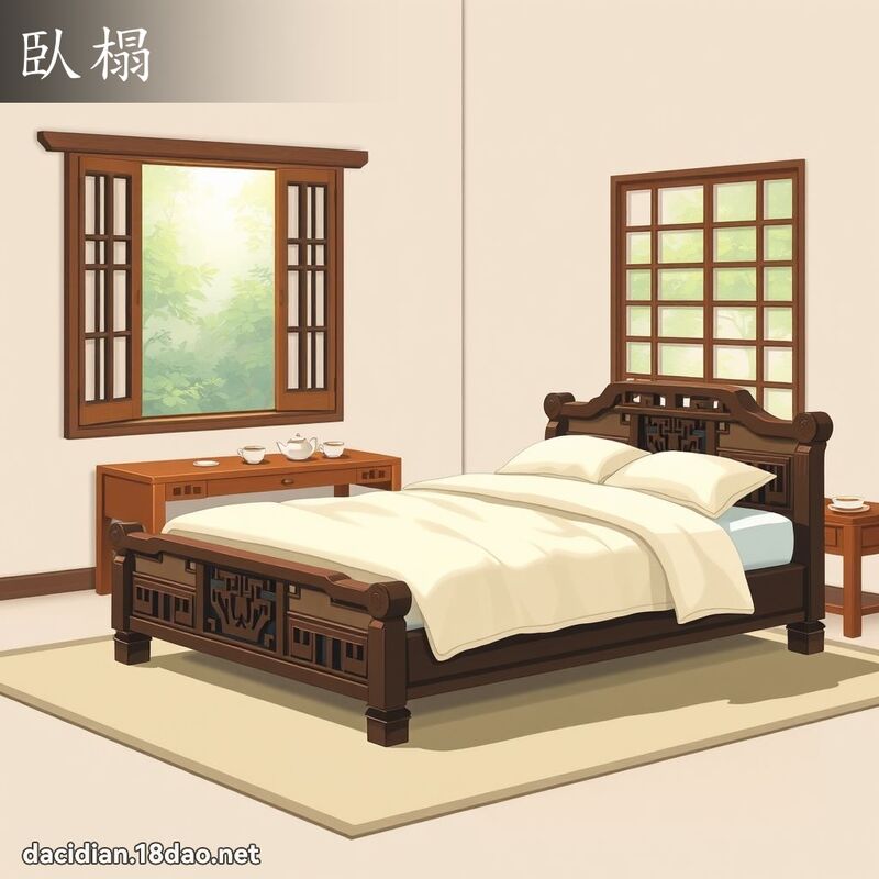 臥榻 - 國語大辭典配圖