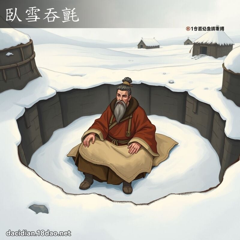 臥雪吞氈 - 國語大辭典配圖