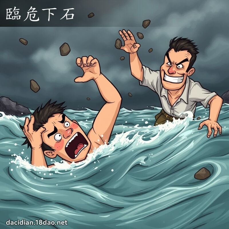 臨危下石 - 國語大辭典配圖