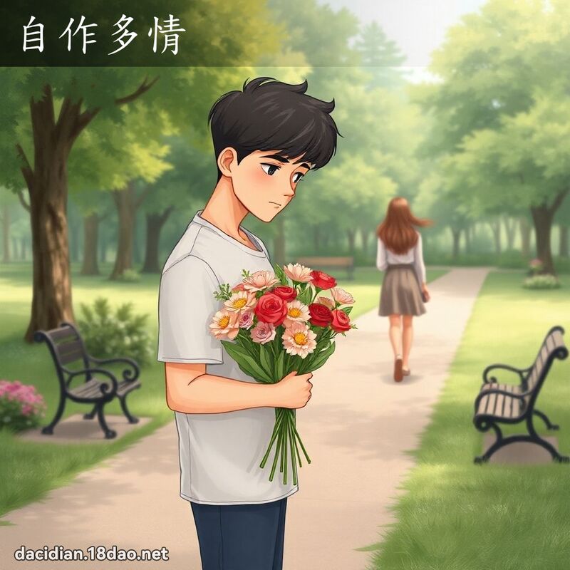 自作多情 - 国语大辞典配图