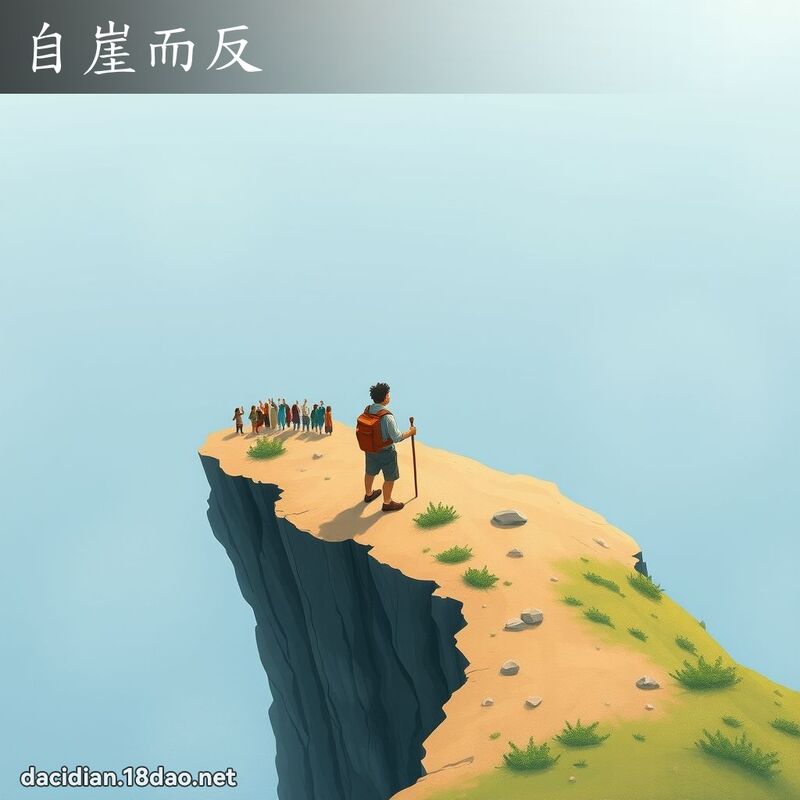 自崖而反 - 国语大辞典配图
