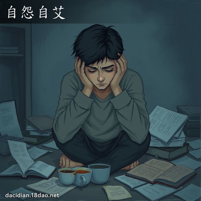 自怨自艾 - 国语大辞典配图