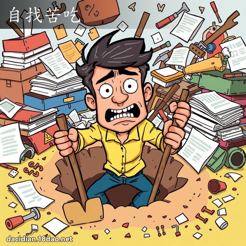 自找苦吃 - 国语大辞典配图