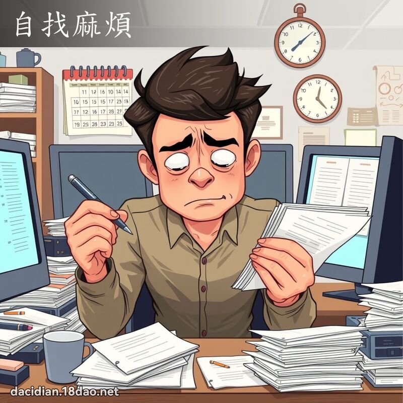 自找麻烦 - 国语大辞典配图