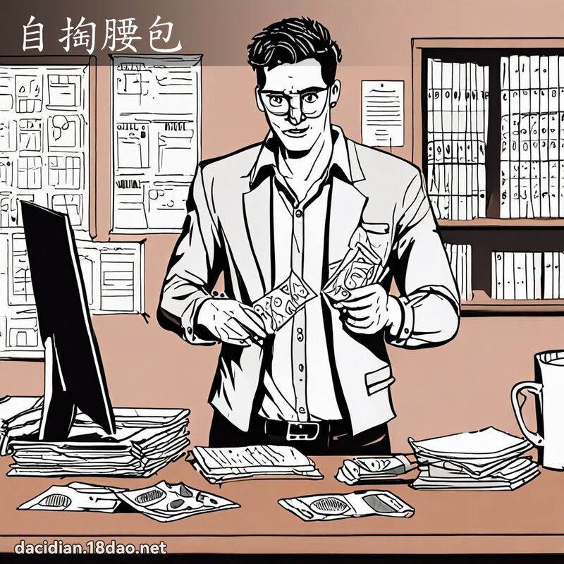 自掏腰包 - 國語大辭典配圖