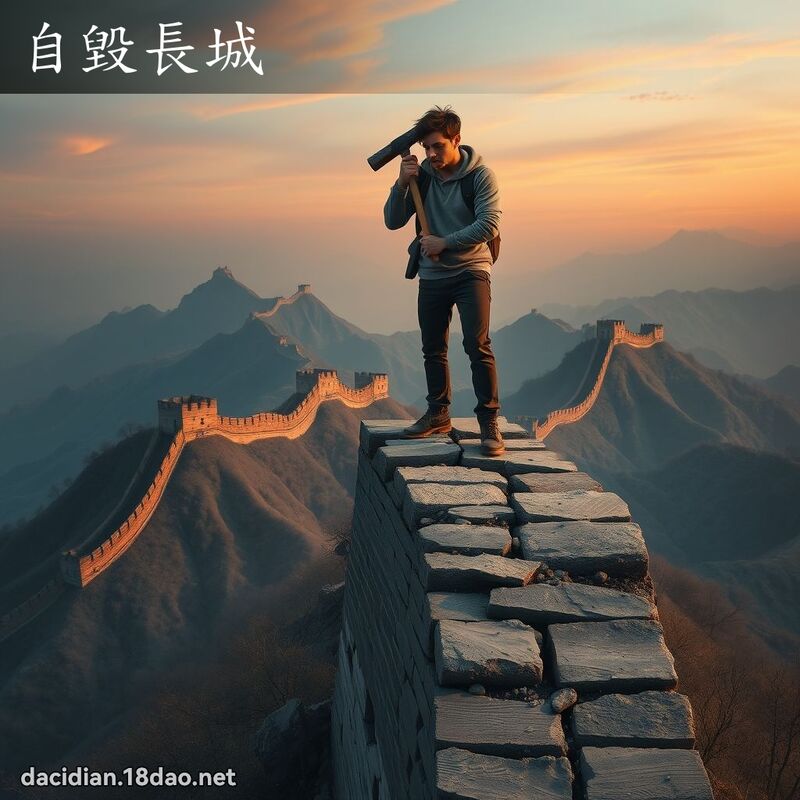 自毁长城 - 国语大辞典配图