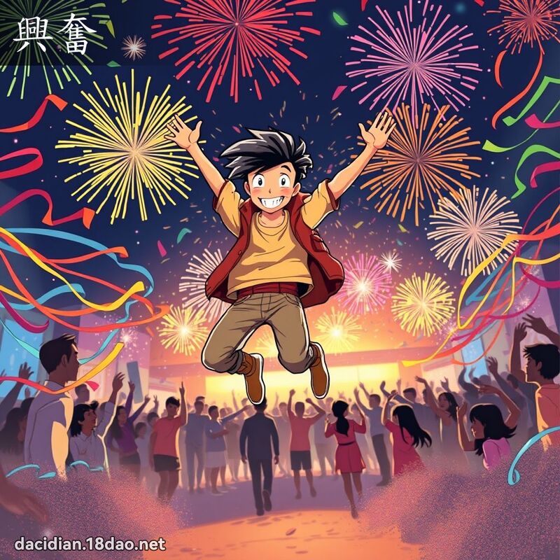 兴奋 - 国语大辞典配图