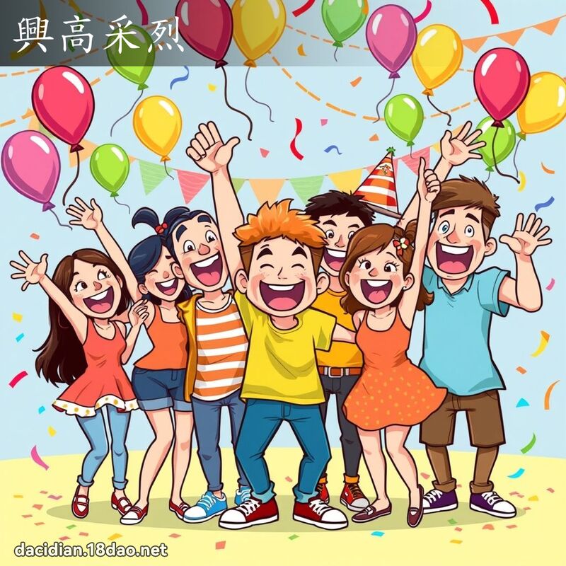 興高采烈 - 國語大辭典配圖