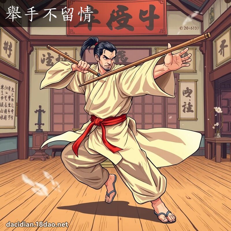舉手不留情 - 國語大辭典配圖
