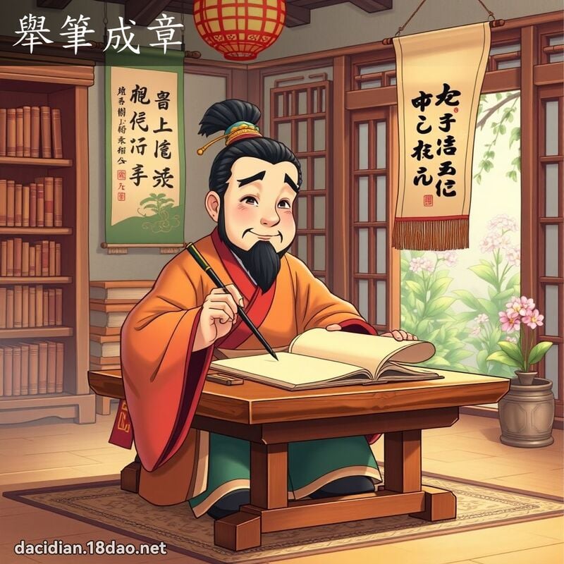 舉筆成章 - 國語大辭典配圖