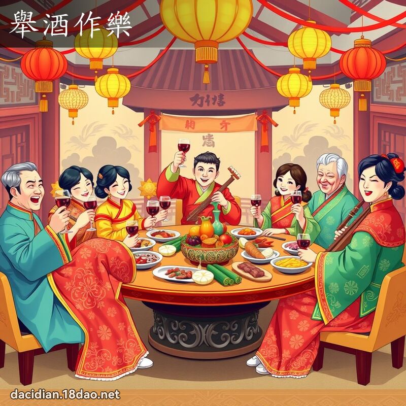 举酒作乐 - 国语大辞典配图