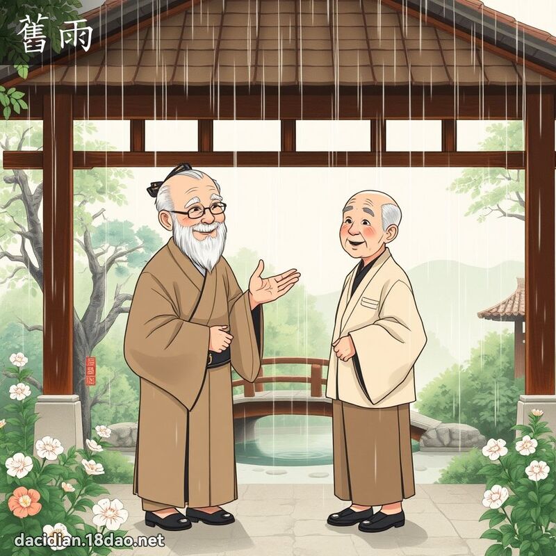 旧雨 - 国语大辞典配图