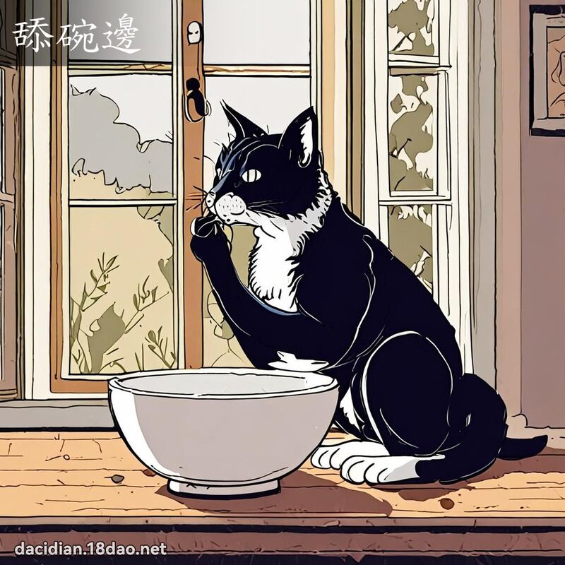 舔碗边 - 国语大辞典配图