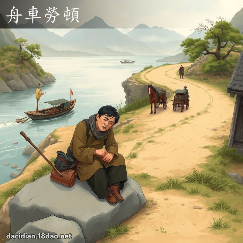舟车劳顿 - 国语大辞典配图