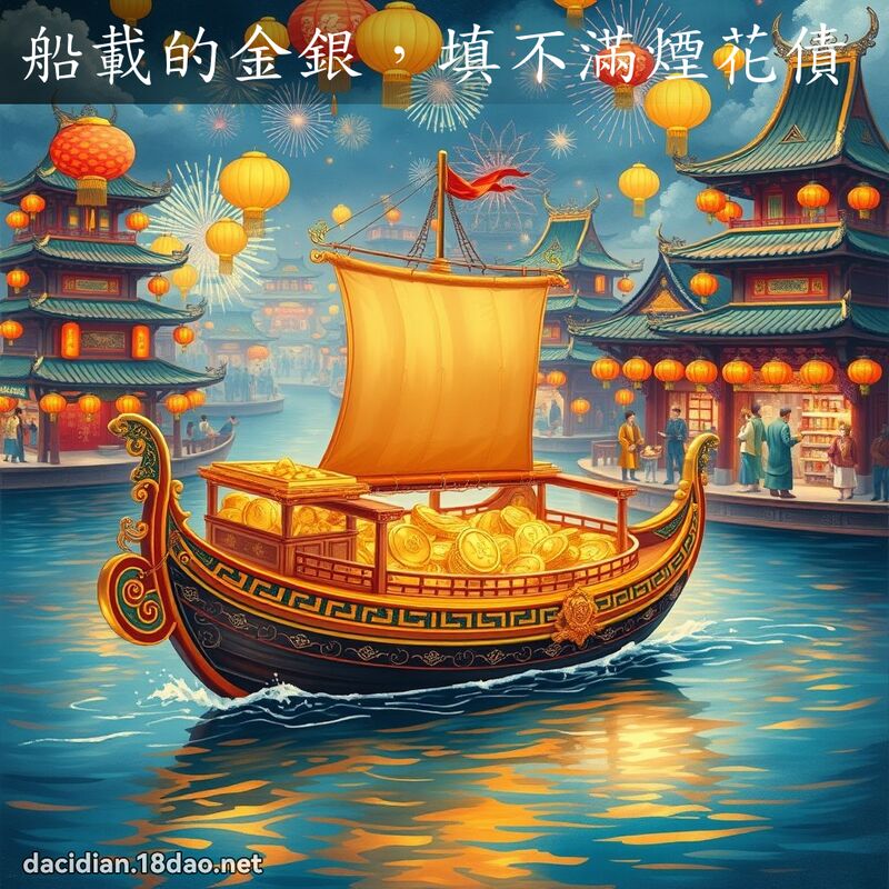 船载的金银，填不满烟花债 - 国语大辞典配图