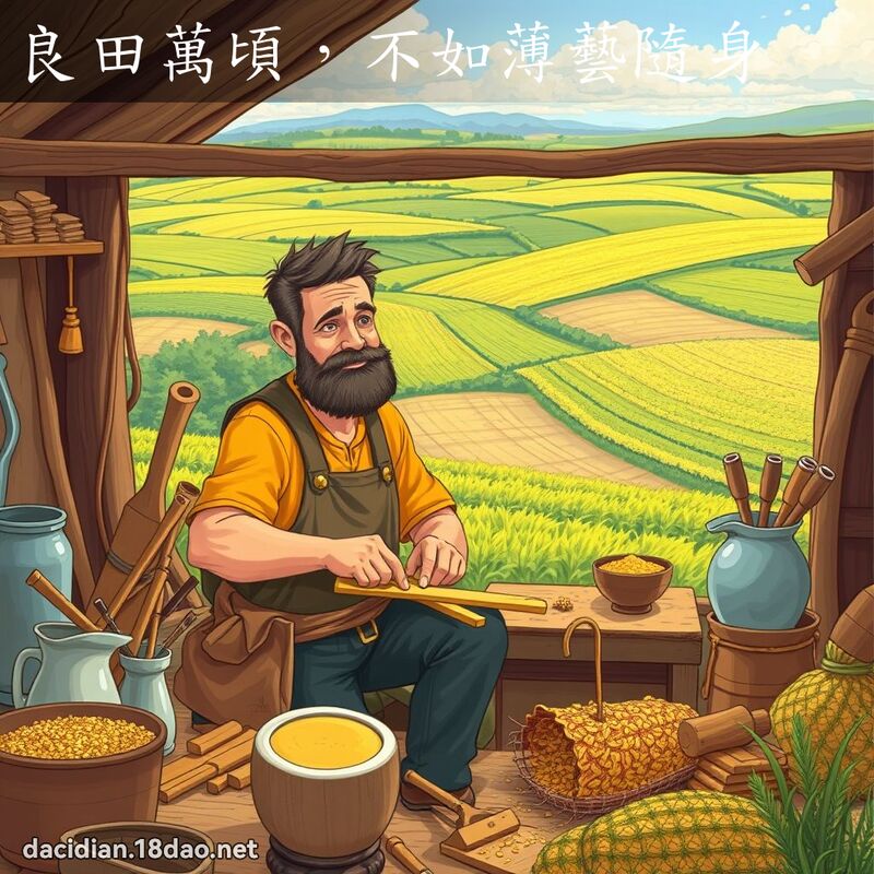 良田萬頃，不如薄藝隨身 - 國語大辭典配圖