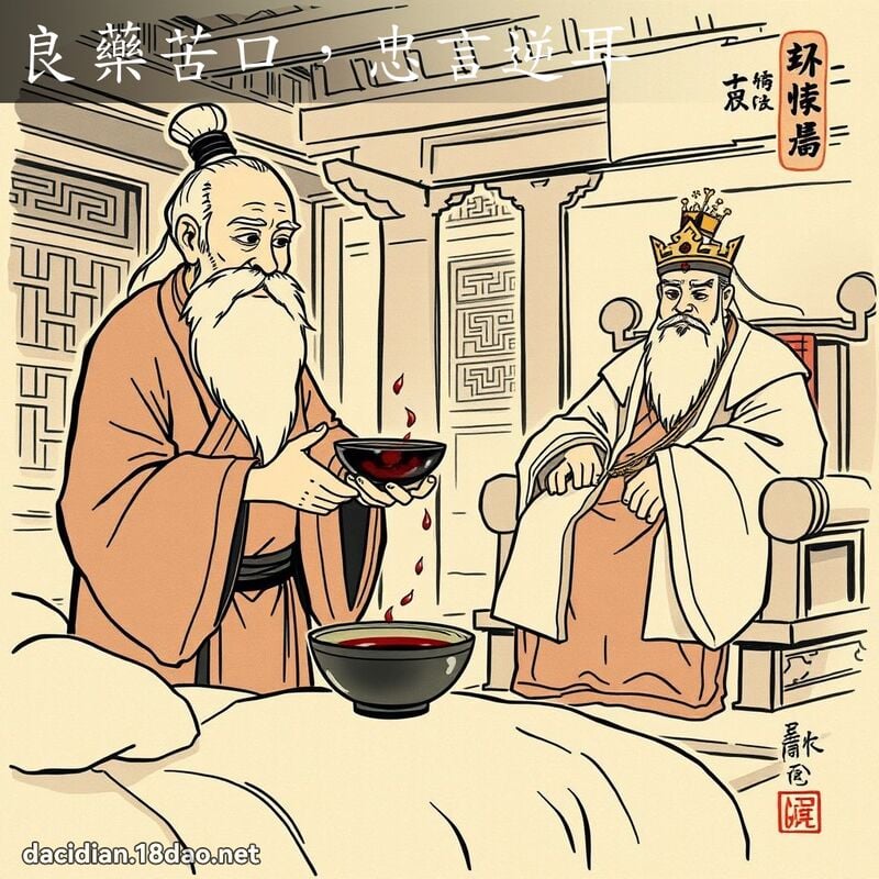 良药苦口，忠言逆耳 - 国语大辞典配图