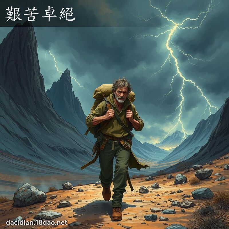 艱苦卓絕 - 國語大辭典配圖