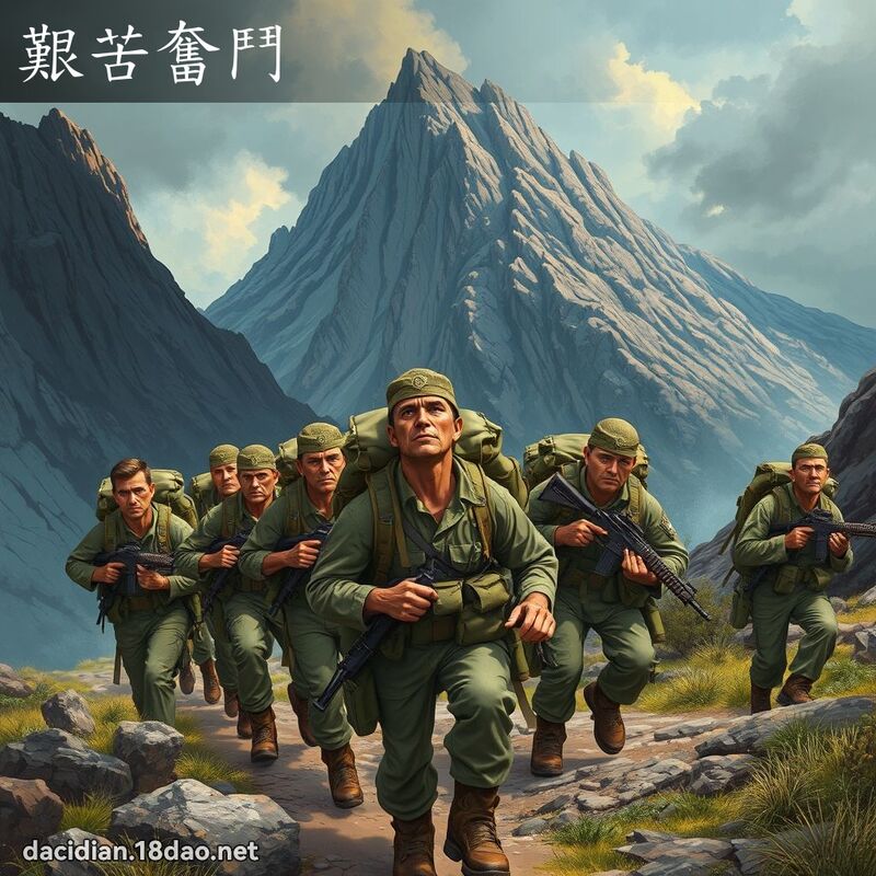 艱苦奮鬥 - 國語大辭典配圖