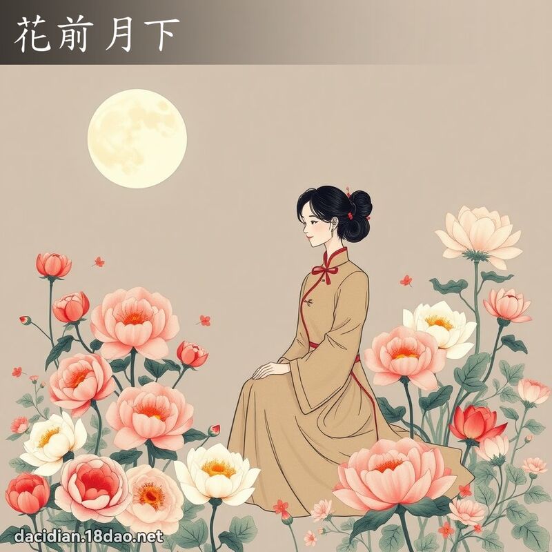 花前月下 - 国语大辞典配图