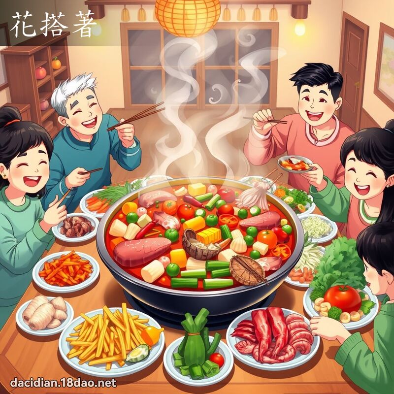 花搭著 - 國語大辭典配圖