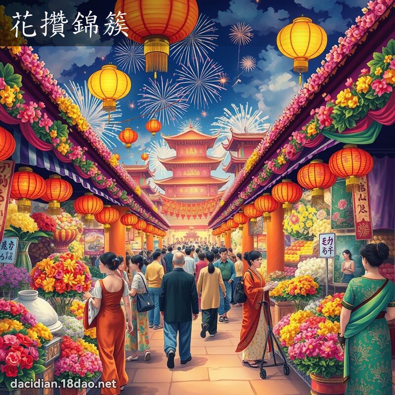 花攢錦簇 - 國語大辭典配圖