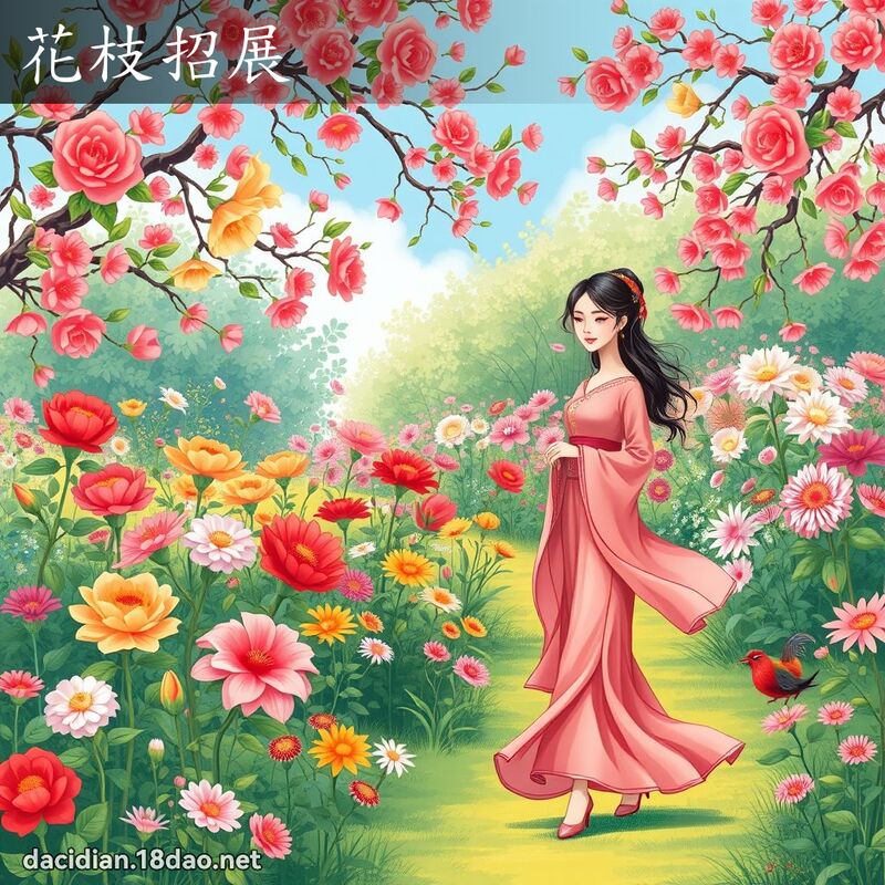 花枝招展 - 國語大辭典配圖