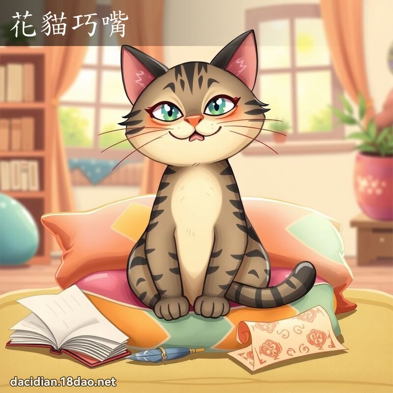 花貓巧嘴 - 國語大辭典配圖