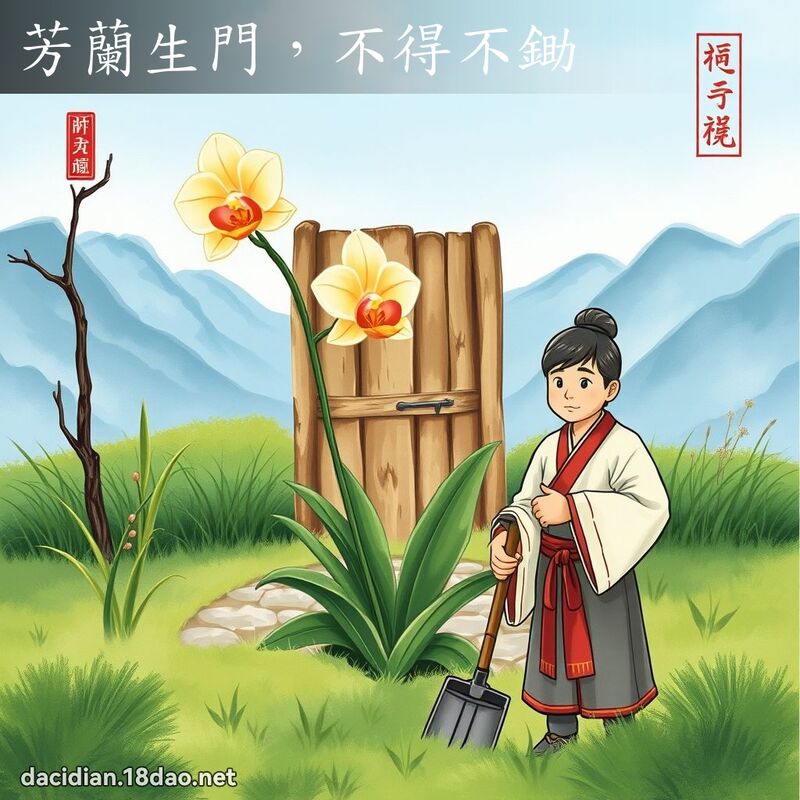 芳兰生门，不得不锄 - 国语大辞典配图